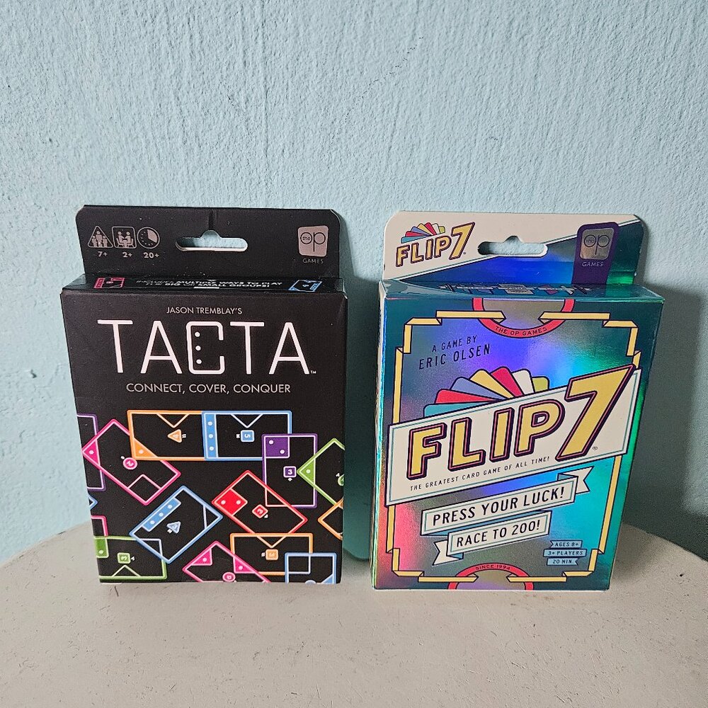 Tacta Flip 7 Card Game gaming lot Holographic Edition New NIB By The Op 7+